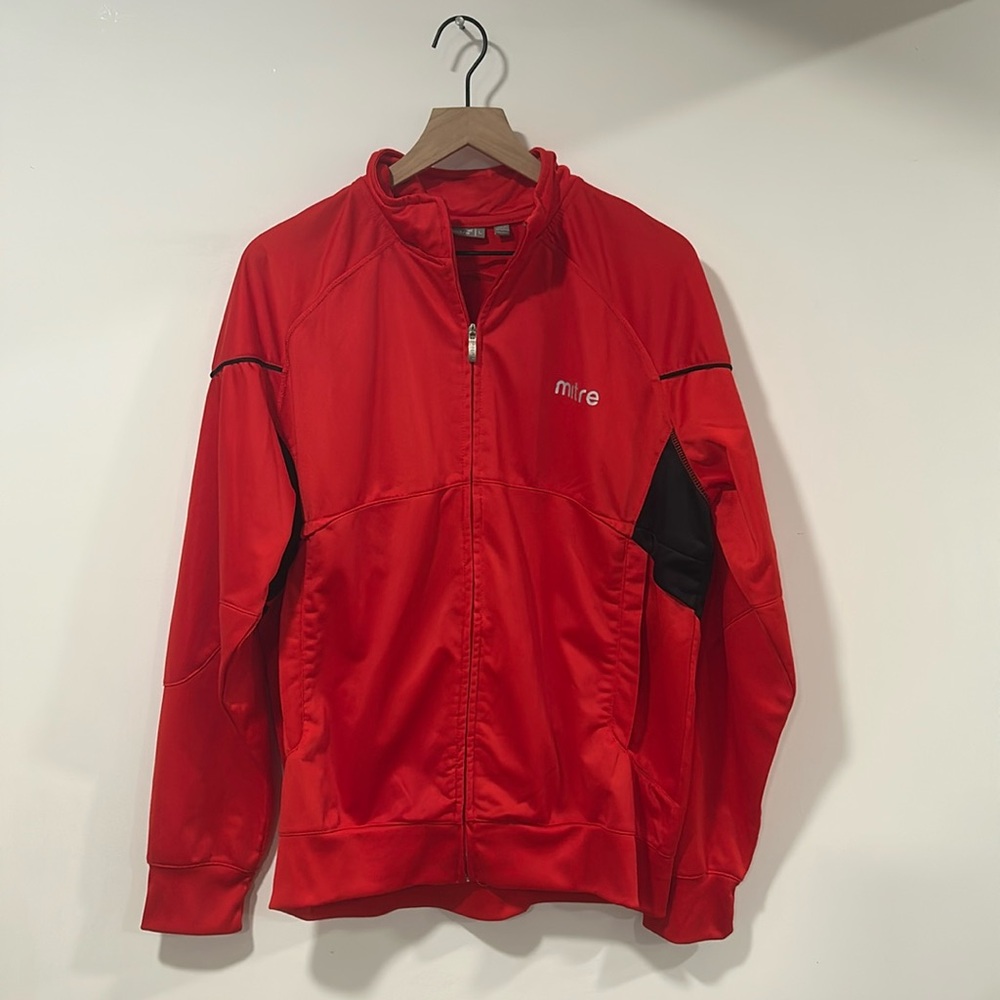 Mitre Mens Track Jacket Size Large Full Zip Red